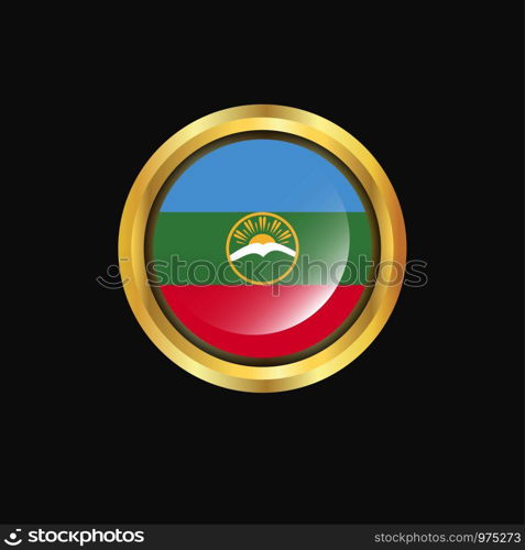 Karachay Chekessia flag Golden button