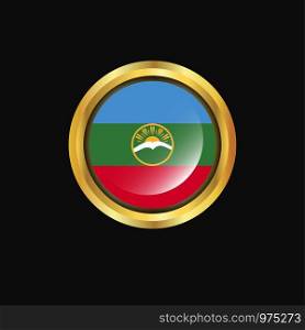 Karachay Chekessia flag Golden button