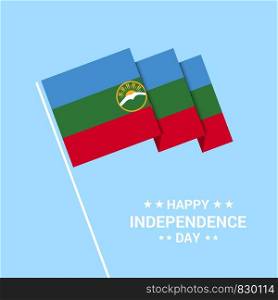 Karachay Chekessia Independence day typographic design with flag vector