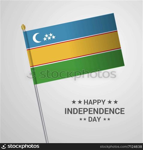 Karakalpakstan Independence day typographic design with flag vector