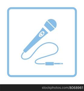 Karaoke microphone icon. Blue frame design. Vector illustration.