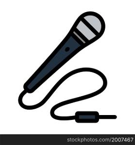 Karaoke Microphone Icon. Editable Bold Outline With Color Fill Design. Vector Illustration.