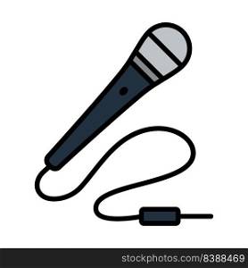 Karaoke Microphone Icon. Editable Bold Outline With Color Fill Design. Vector Illustration.