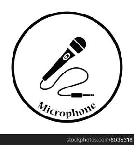 Karaoke microphone icon. Thin circle design. Vector illustration.