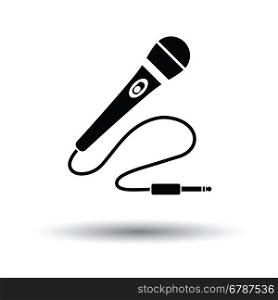 Karaoke microphone icon. White background with shadow design. Vector illustration.