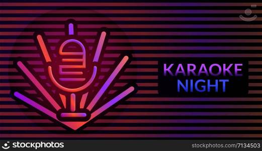 Karaoke night concept banner. Cartoon illustration of karaoke night vector concept banner for web design. Karaoke night concept banner, cartoon style