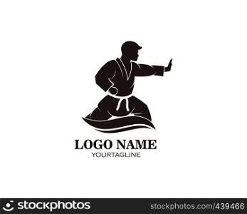 karate,taekwondo kick logo vector illustration template design