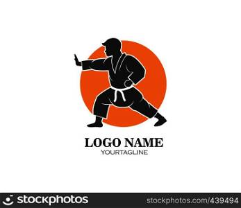 karate,taekwondo kick logo vector illustration template design