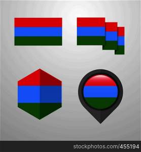 Karelia flag design set vector