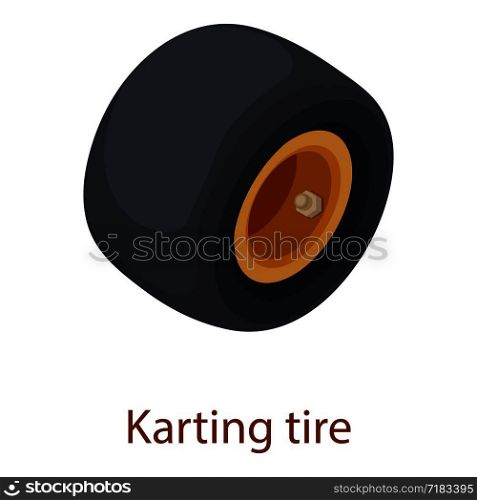Karting tire icon. Isometric illustration of karting tire vector icon for web. Karting tire icon, isometric 3d style