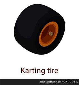 Karting tire icon. Isometric illustration of karting tire vector icon for web. Karting tire icon, isometric 3d style