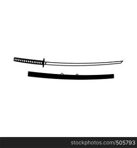 Katana icon in simple style isolated on white. Katana icon, simple style