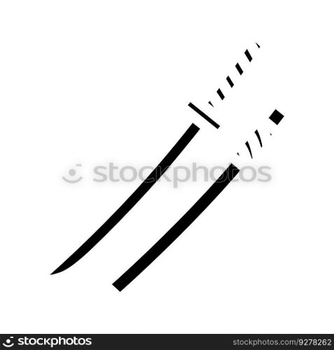 katana weapon military glyph icon vector. katana weapon military sign. isolated symbol illustration. katana weapon military glyph icon vector illustration