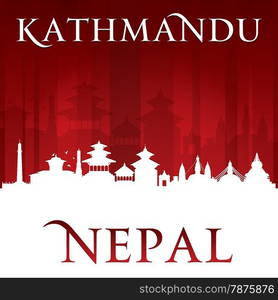 Kathmandu Nepal city skyline silhouette. Vector illustration