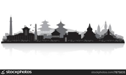 Kathmandu Nepal city skyline vector silhouette illustration