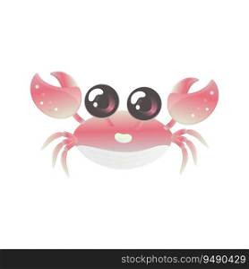 Kawaii cute crab vector illustration. Sea creatures ilustration. Kawaii cute crab vector illustration. Sea creatures