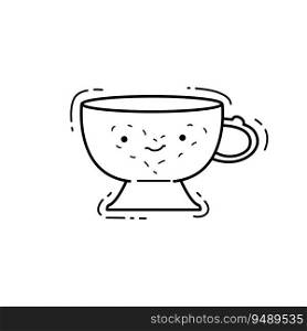 kawaii drink cup cute caracter cup drink. kawaii drink cup cute caracter cup drink, doodle vector