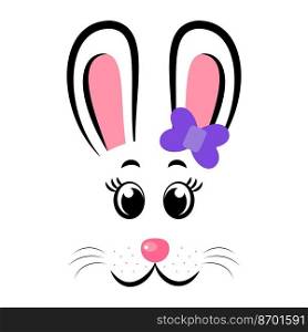 Kawaii Easter Bunny. Bunny face. Vector illustration. Kawaii Easter Bunny. Vector illustration 