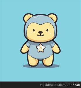 kawaii teddy bear vector illustration