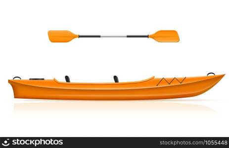 kayak from plastic for fishing and tourism vector illustration isolated on white background
