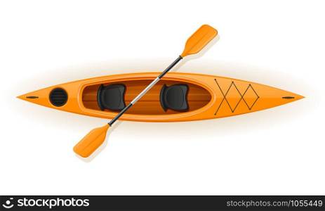 kayak from plastic for fishing and tourism vector illustration isolated on white background