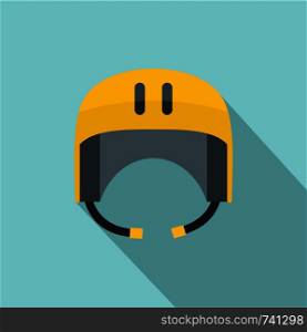 Kayak helmet icon. Flat illustration of kayak helmet vector icon for web design. Kayak helmet icon, flat style
