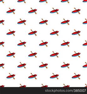Kayak pattern. Cartoon illustration of kayak vector pattern for web. Kayak pattern, cartoon style