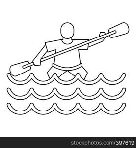 Kayak slalom icon. Outline illustration of kayak slalom vector icon for web. Kayak slalom icon, simple style