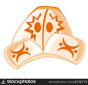 Kazakh national headdress. Kazakh national headdress on white background is insulated