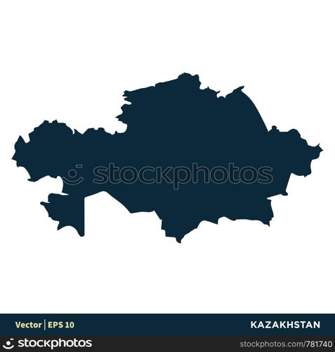 Kazakhstan - Europe Countries Map Vector Icon Template Illustration Design. Vector EPS 10.