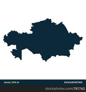 Kazakhstan - Europe Countries Map Vector Icon Template Illustration Design. Vector EPS 10.