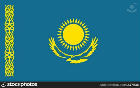 Kazakhstan flag image for any design in simple style. Kazakhstan flag image