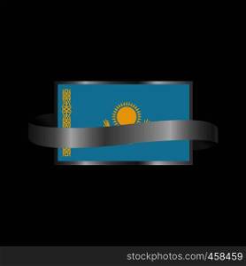 Kazakhstan flag Ribbon banner design