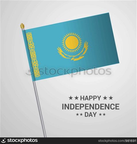Kazakhstan Independence day typographic design with flag vector