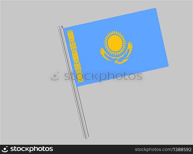 Kazakhstan National flag. original color and proportion. Simply vector illustration background, from all world countries flag set for design, education, icon, icon, isolated object and symbol for data visualisation