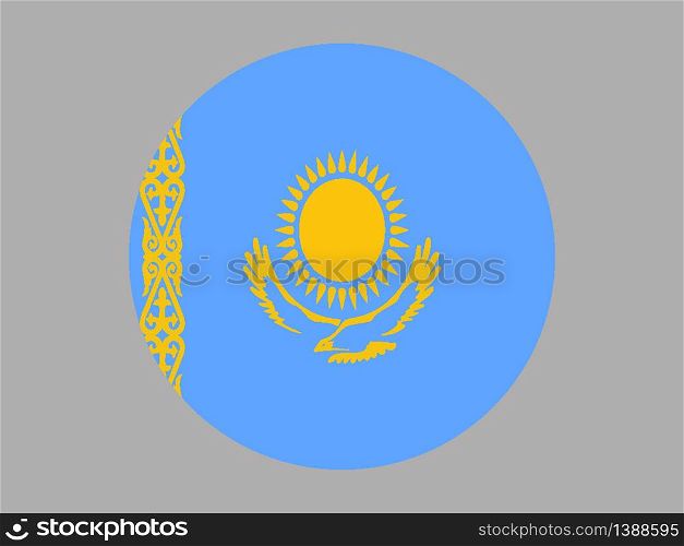 Kazakhstan National flag. original color and proportion. Simply vector illustration background, from all world countries flag set for design, education, icon, icon, isolated object and symbol for data visualisation