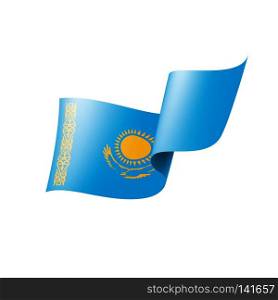 Kazakhstan national flag, vector illustration on a white background. Kazakhstan flag, vector illustration on a white background