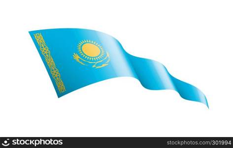 Kazakhstan national flag, vector illustration on a white background. Kazakhstan flag, vector illustration on a white background