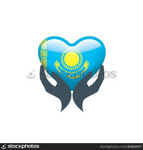 Kazakhstan national flag, vector illustration on a white background. Kazakhstan flag, vector illustration on a white background