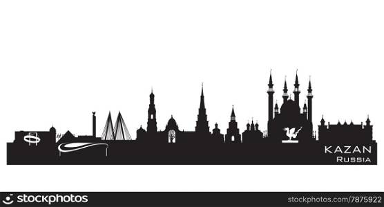 Kazan Russia city skyline Detailed silhouette. Vector illustration