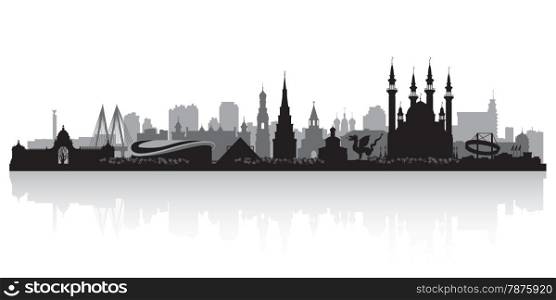 Kazan Russia city skyline silhouette vector illustration