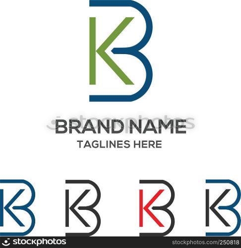 KB letter logo design vector illustration template,K letter logo vector, letter K and B logo vector, creative Letter KB letter logo