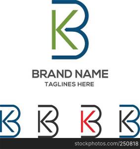 KB letter logo design vector illustration template,K letter logo vector, letter K and B logo vector, creative Letter KB letter logo