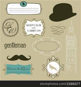 Keep calm and carry on. Doodle frames in British style