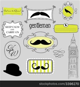 Keep calm and carry on. Doodle frames in British style
