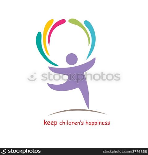 keep children&rsquo;s happiness, vector illustration
