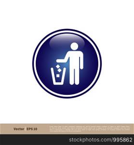 Keep Clean Signage Icon Vector Logo Template Illustration Design. Vector EPS 10.