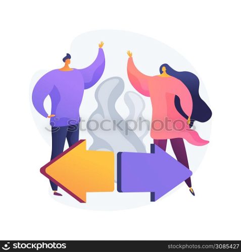Keep distance abstract concept vector illustration. Social distancing, prevent virus spread, self protection measures, wear mask, emergency state, distance working, home office abstract metaphor.. Keep distance abstract concept vector illustration.