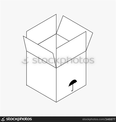 Keep dry packaging symbol icon in isometric 3d style isolated on white background. Keep dry packaging symbol icon, isometric 3d style