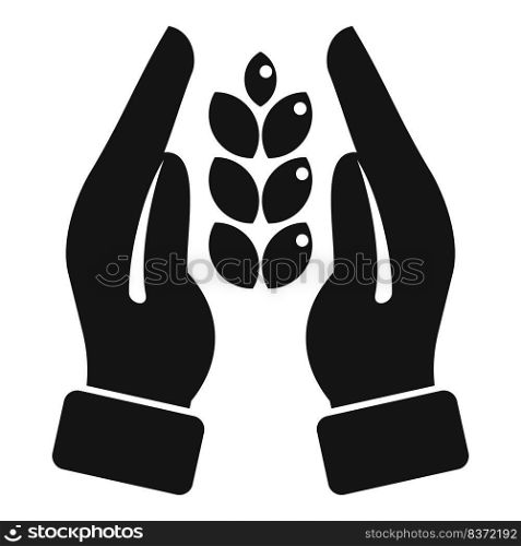 Keep eco wheat icon simple vector. Garden person. Rural industry. Keep eco wheat icon simple vector. Garden person